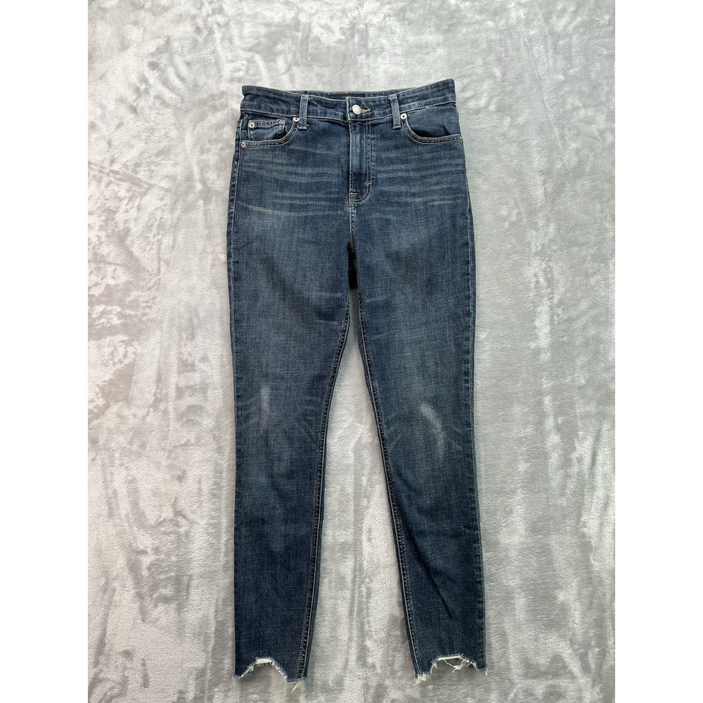 Lucky Brand Womens Sz 6/28 Blue Jeans Bridgette Skinny Distressed Whiskered Pant